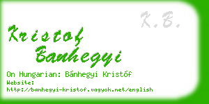 kristof banhegyi business card